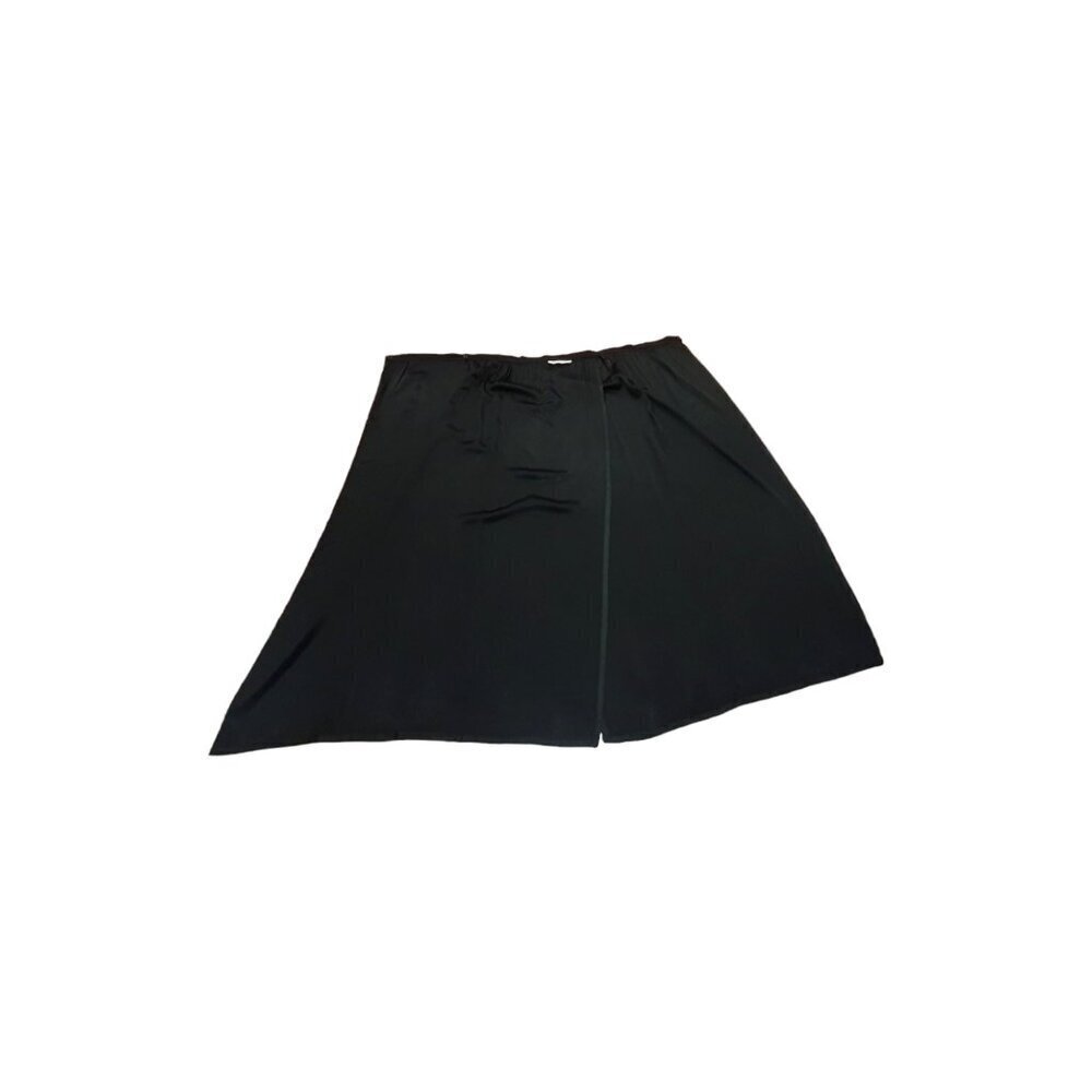 1980's SAINT LAURENT black crepe maxi wrap skirt Size S - Picture 13 of 16